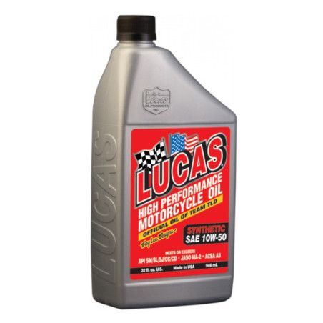 Huile moto SAE 10W 50 Synthèse Lucas Oil 1 L