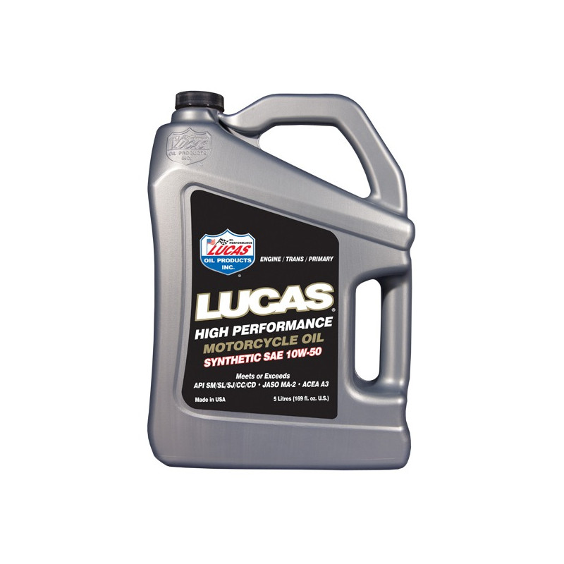 Huile moto 4 T Lucas Oil 10W50 Synthèse 5 L