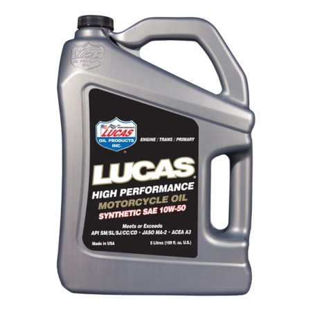 Huile moto 4 T Lucas Oil 10W50 Synthèse 5 L