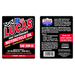 40700 Huile moto SAE 20W 50 WT Lucas Oil 1L